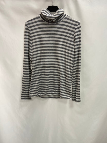 OTHERS.White and grey striped jersey TS