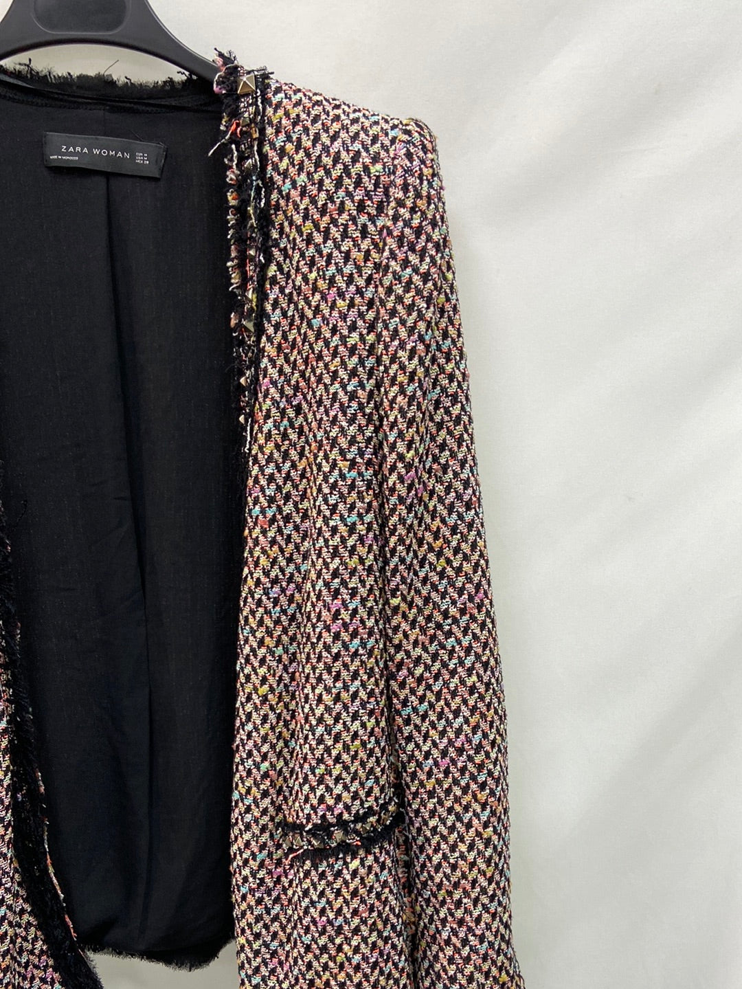 ZARA.Chaqueta tweed hombreras T.M