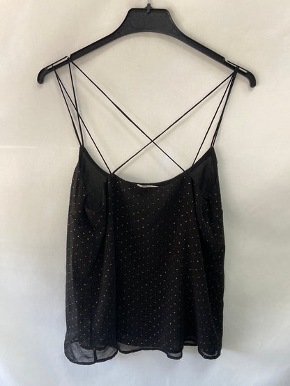 LEFTIES. Black top with mini gold studs.