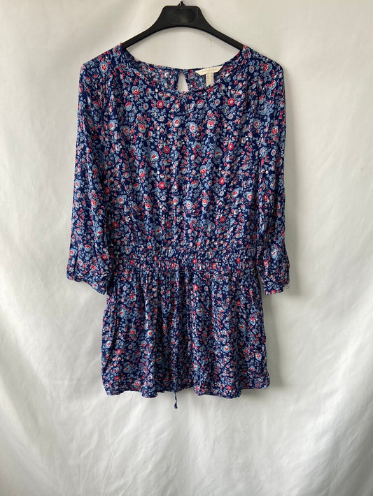 SPRINGFIELD. Long blue floral blouse S.38