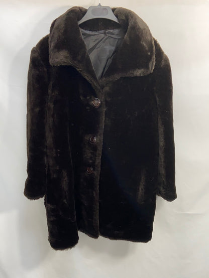 OTROS.Abrigo marrón pelo sobre tico T.46 (xl) (vintage)