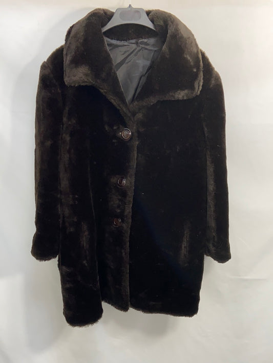 OTROS.Abrigo marrón pelo sobre tico T.46 (xl) (vintage)