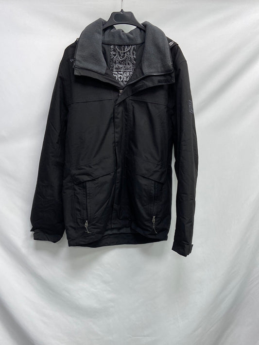 DECATHLON. Abrigo negro nieve T.s