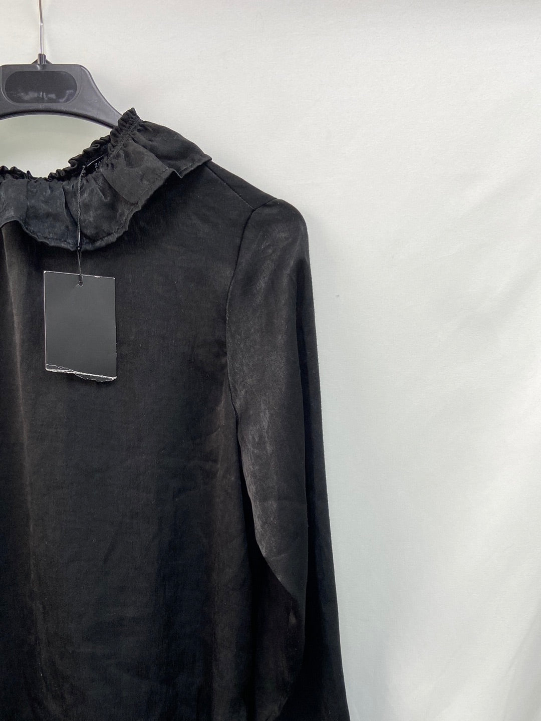 MarketZARA.Black satin blouse TM