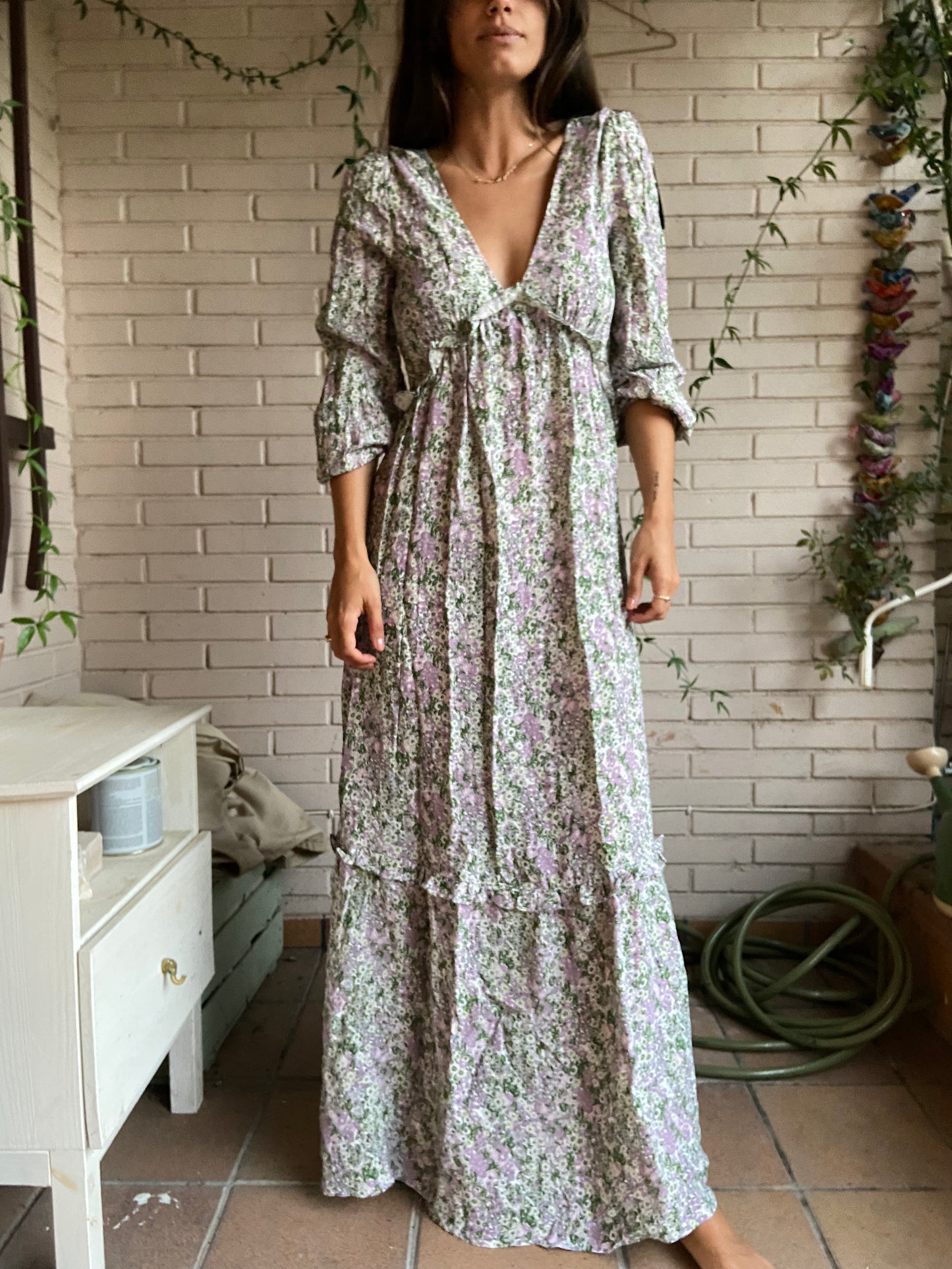 Vestido largo flores T.34/36