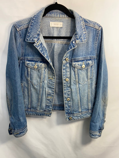 MANGO. Short distressed denim jacket TM