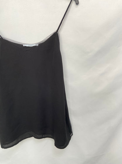 MANGO.Top negro lencero T.s