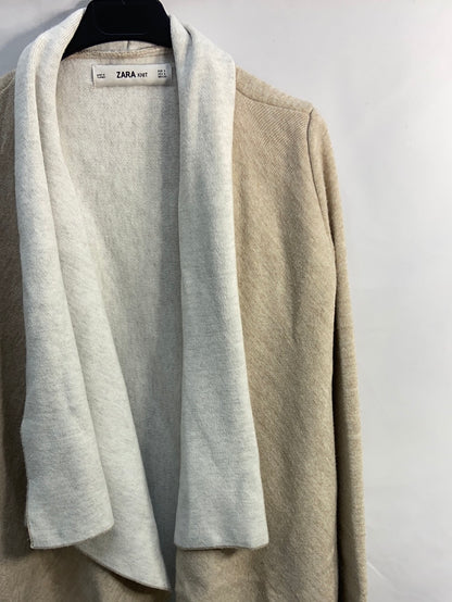 ZARA.Cardigan punto picos beige T.S