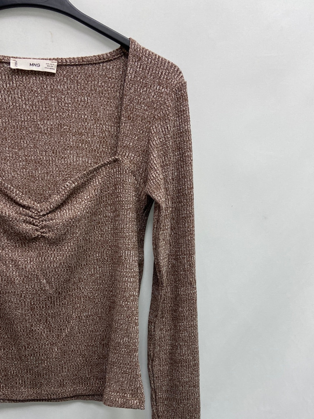 MANGO.Top jaspeado canalé T.S