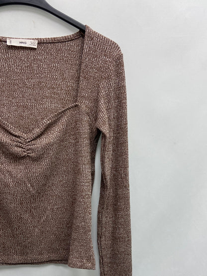 MANGO.Top jaspeado canalé T.S