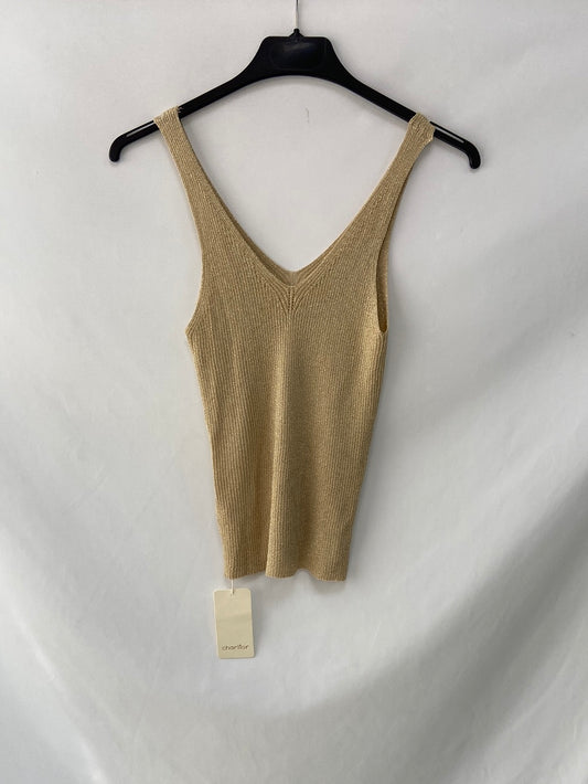 CHARLIOR.Top punto dorado TU(S/M)