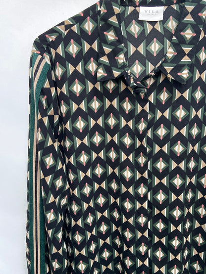VILA.Green retro print blouse T.42(m)