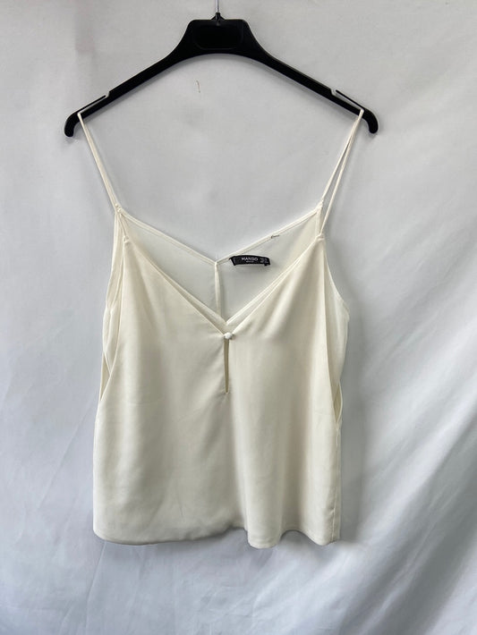 MANGO.Top blanco tirantes T.XS
