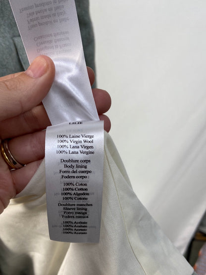 DES PETITS HAUTS. Abrigo de paño verde agua T.m