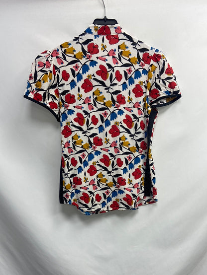 BACK COUTURE. White floral top T.xs