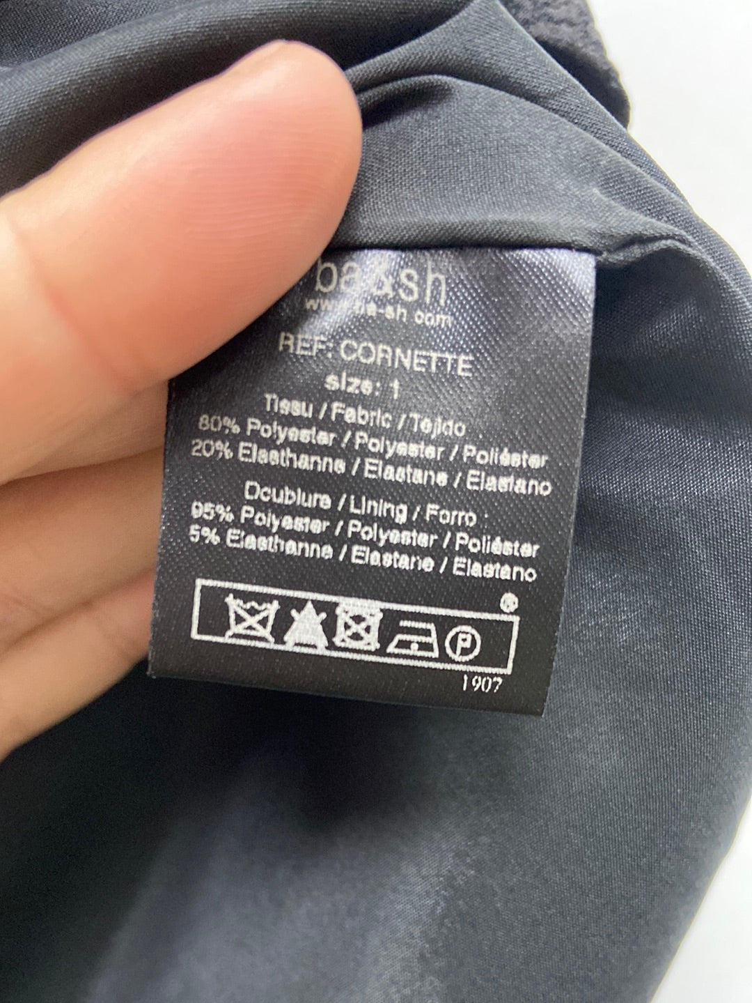 BA&SH. Falda negra cremalllera T.1(s)