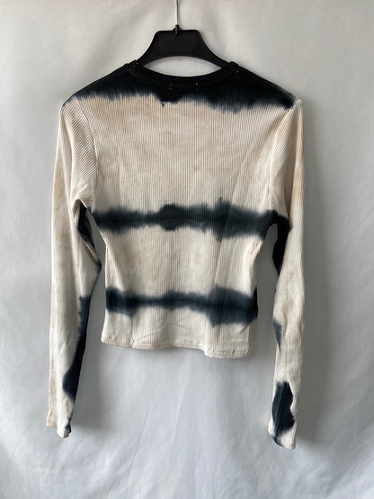 STRADIVARIUS.Top canalé tie dye T.M