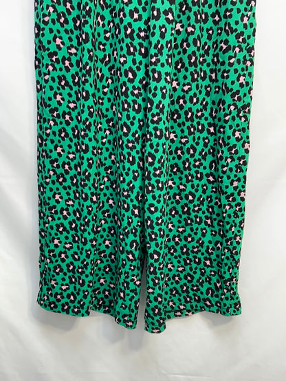 LOAVIES.Palazzo green animal print T.XS