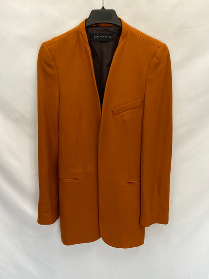 ZARA.Abrigo estilo blazer naranja oscuro T.XS