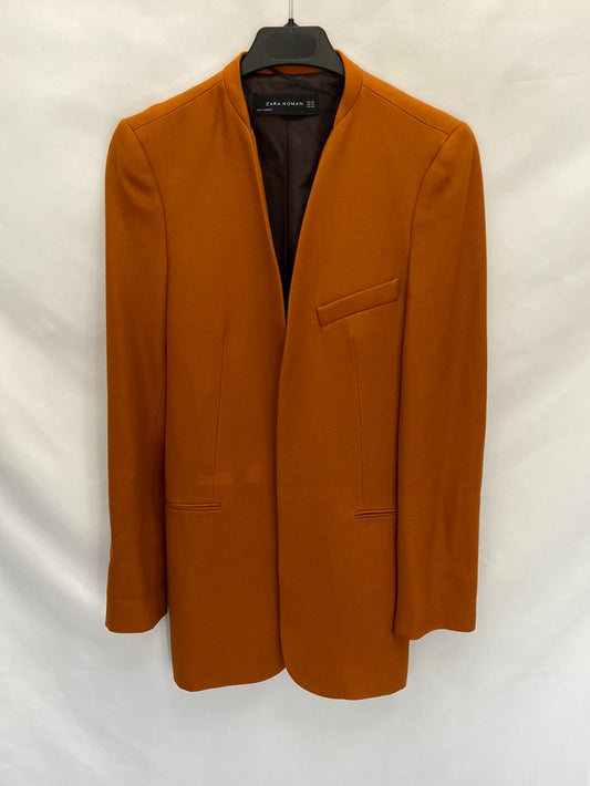 ZARA.Abrigo estilo blazer naranja oscuro T.XS
