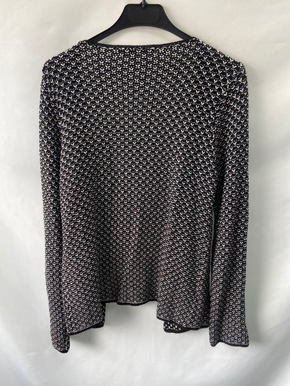 SFERA.Black and white TL knit jacket