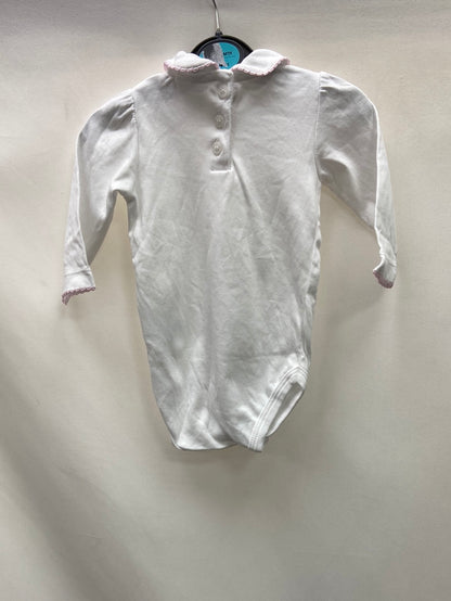 CONIGLIO.White bodysuit with embroidered collar, 6 months