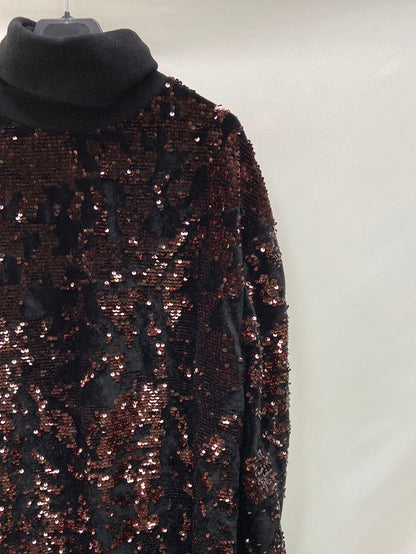 ZARA.Jersey negro lentejuelas T.M