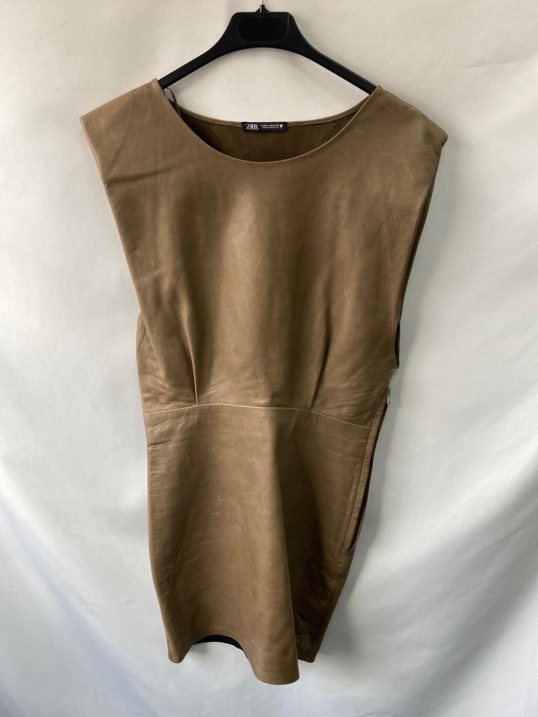 ZARA.Vestido piel T.M