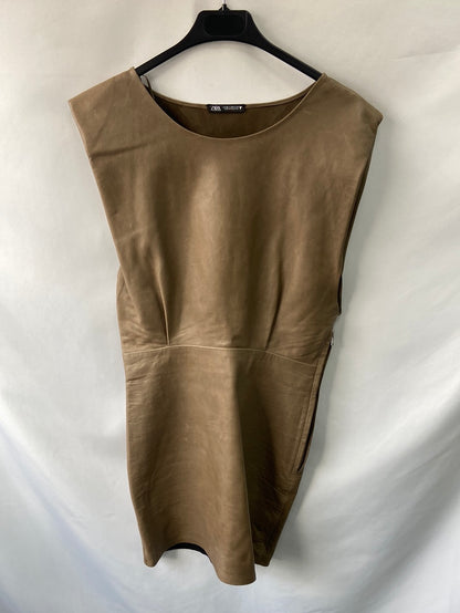 ZARA.Vestido piel T.M