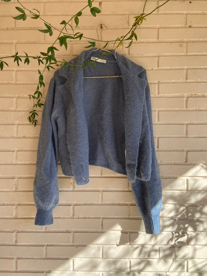 ZARA. Cárdigan cruzado azul T.m (tara)