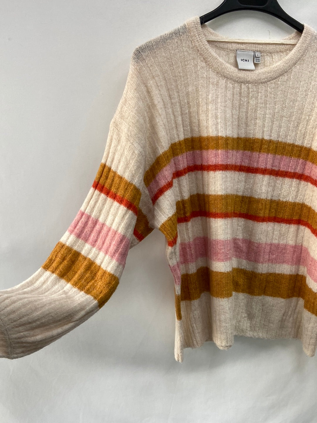 ICHI. Pink striped Ts sweater