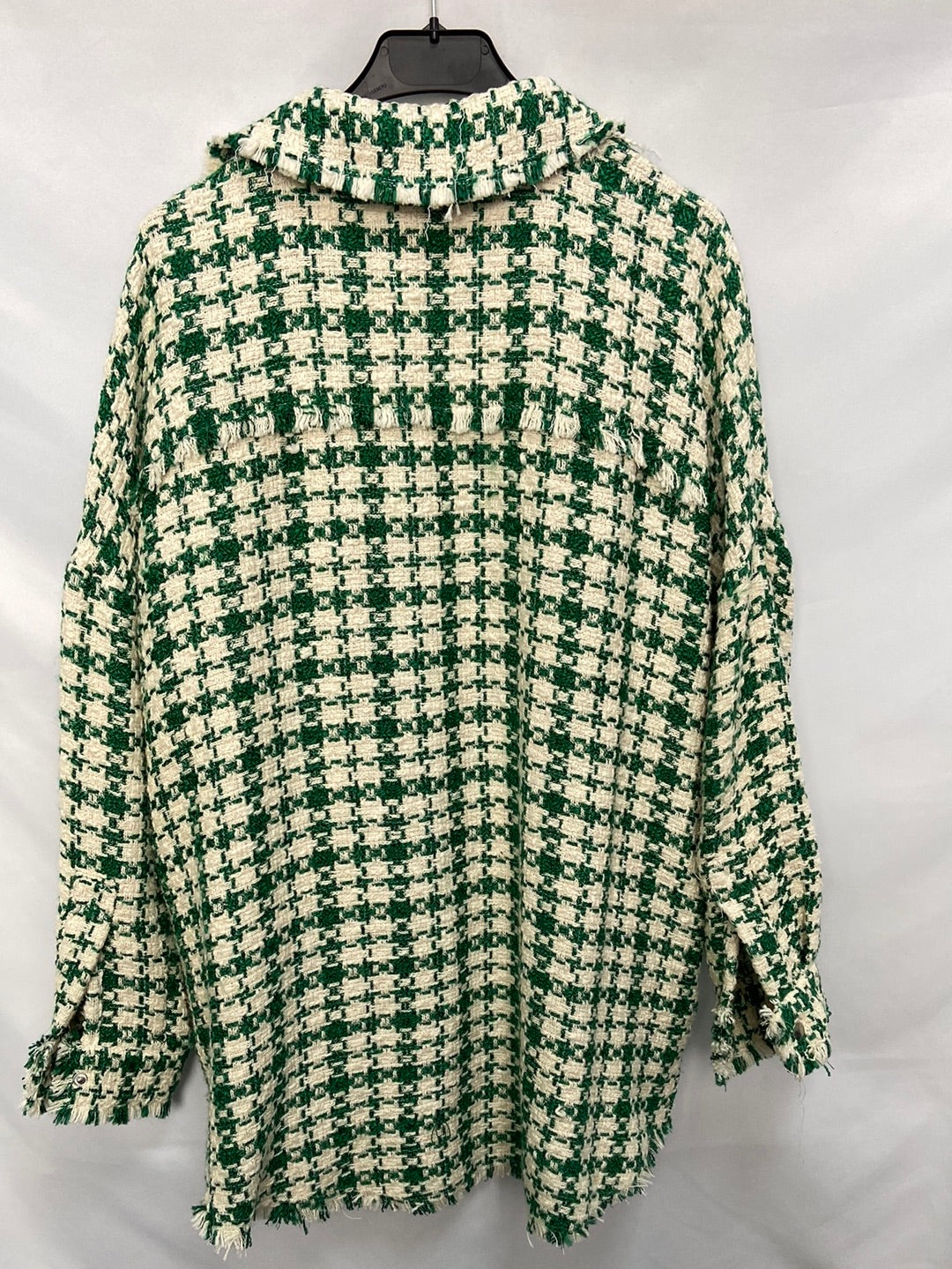 ZARA. Houndstooth tweed coat S.XS