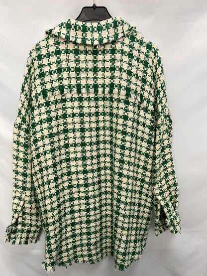 ZARA. Houndstooth tweed coat S.XS