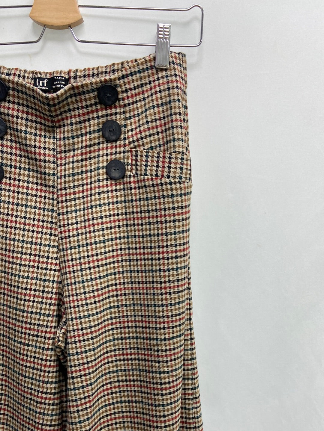 ZARA. Pantalón culotte pata de gallo T.s