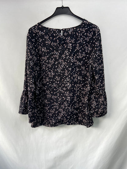 OPUS.Black floral blouse S.38