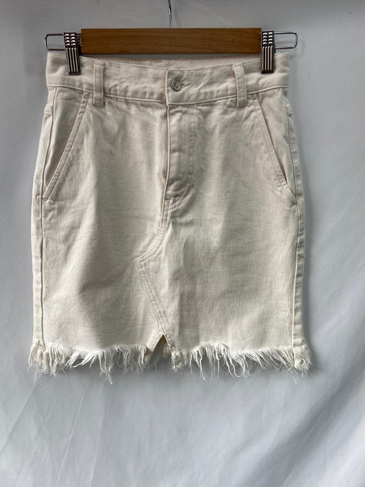 MANGO.Falda denim blanca T.XS