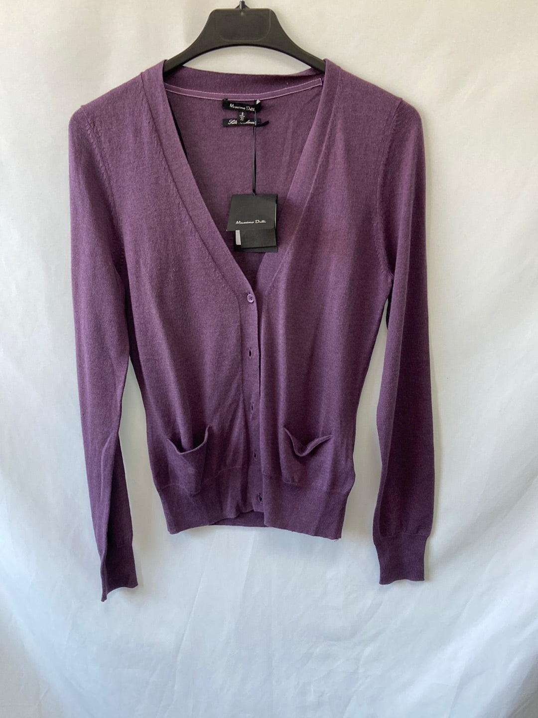 MASSIMO DUTTI.Rebeca punto morada T.s