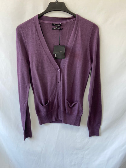 MASSIMO DUTTI.Rebeca punto morada T.s