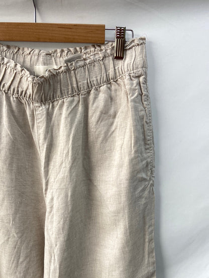 H&M.Pantalones beiges lino T.m