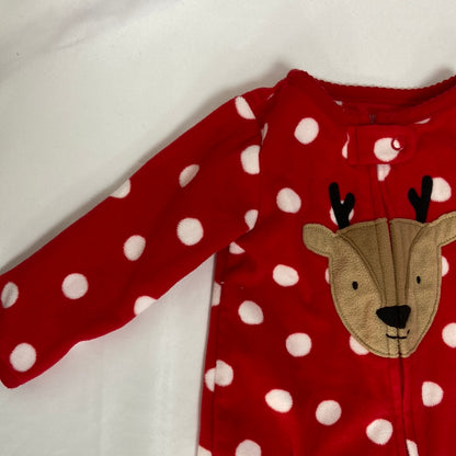 CARTER'S. White polka dot reindeer bodysuit S.9 months