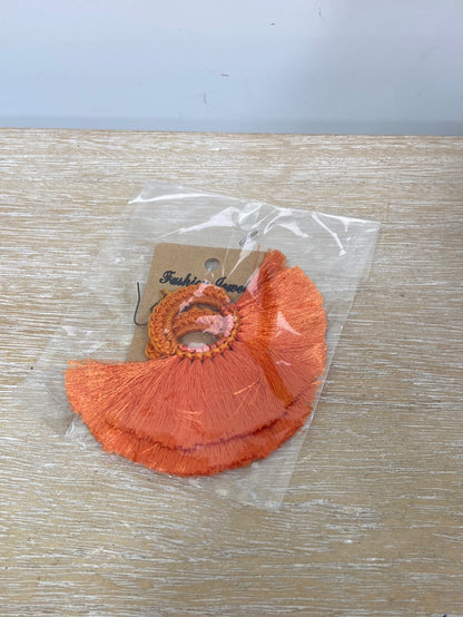 OTRAS.Pendientes abanicos naranjas