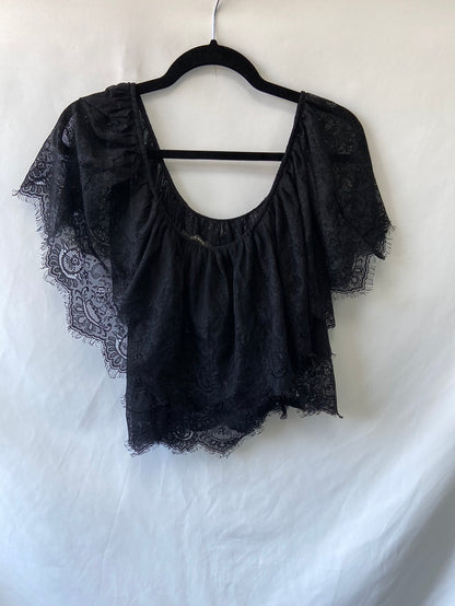 MANGO. Top encaje volante T.u(m)