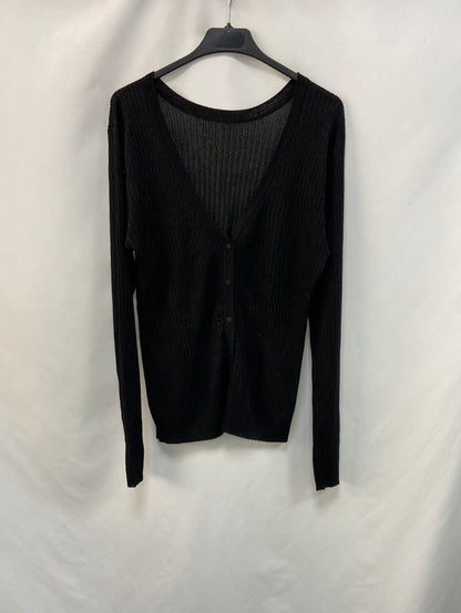 BIMANI. Black cardigan with Tl threads