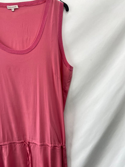 PAROSH.Vestido seda largo rosa T.L