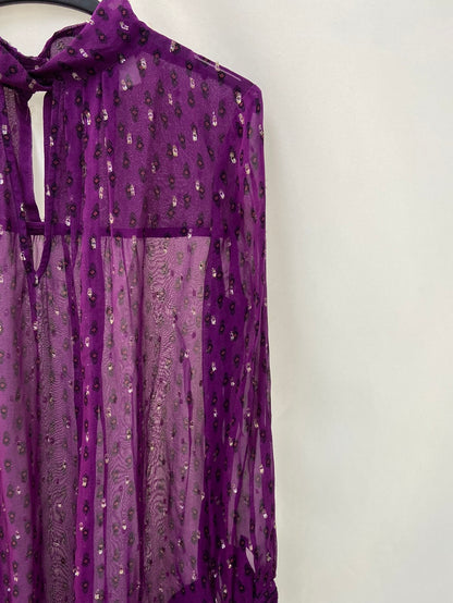 BA&amp;SH.Semi-transparent purple blouse T0(XS)