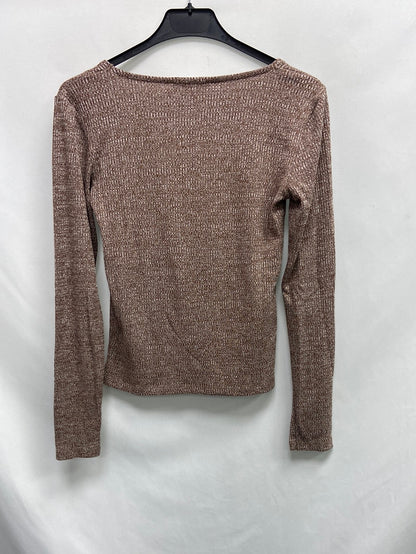 MANGO.Top jaspeado canalé T.S