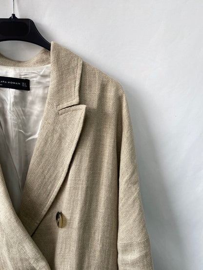 ZARA.Blazer larga oversized Lino T.S
