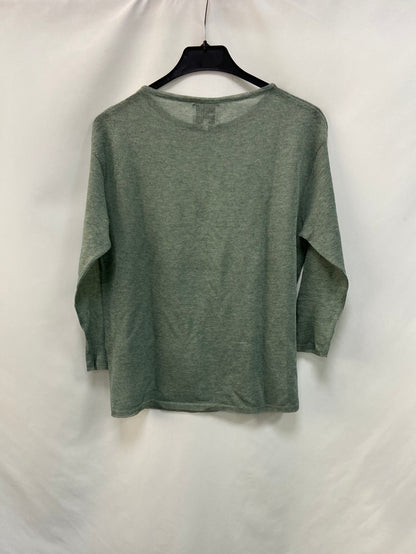 BIMBA Y LOLA. Green knit top with TM threads (TARA)