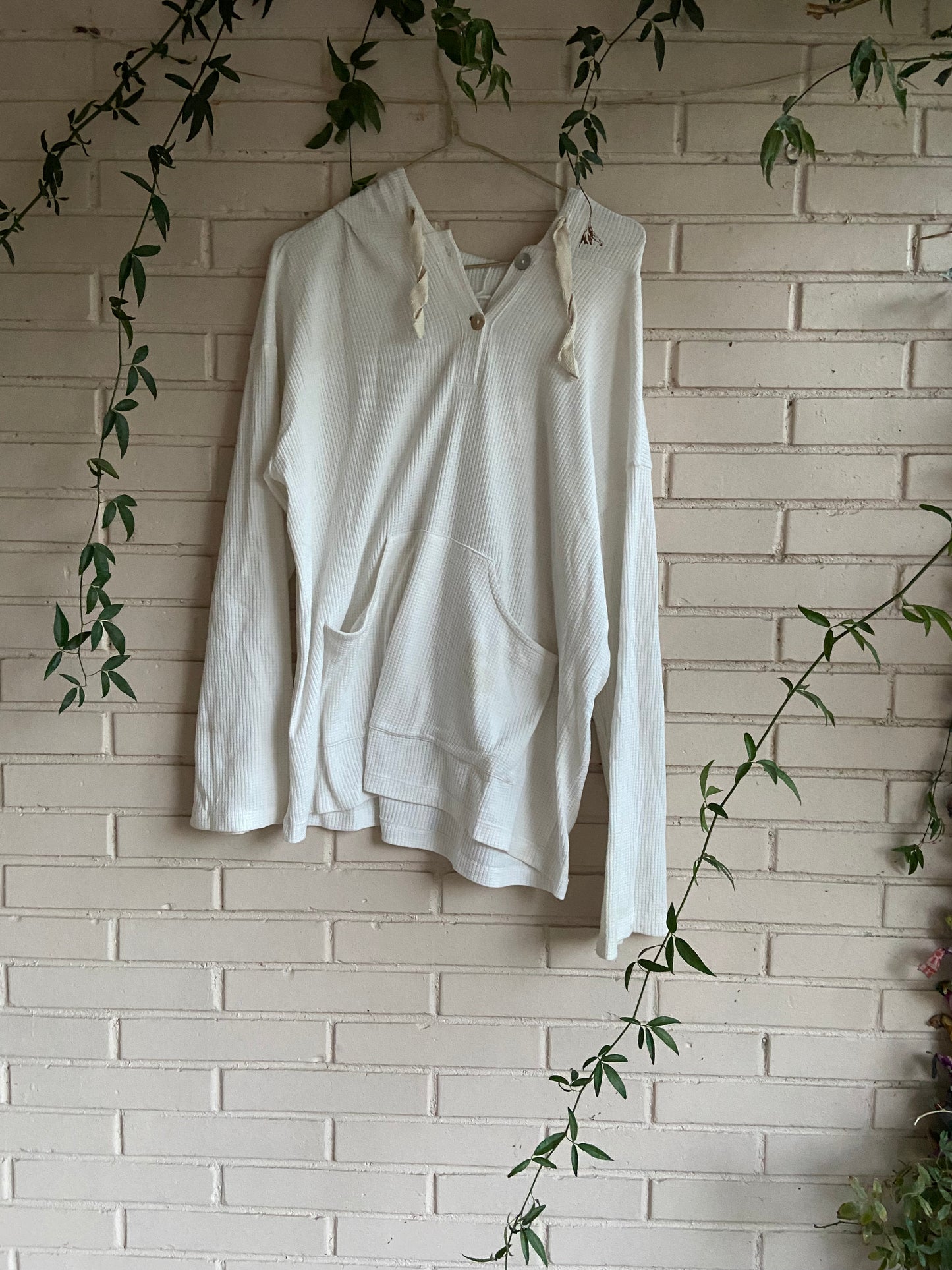 Sudadera blanca canalé T.m