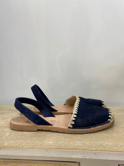 RIA.Blue leather Menorcan sandals S.39 (Tara)